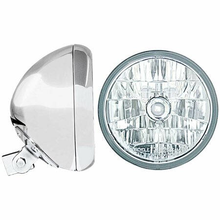 IN PRO CAR WEAR 7 in. Universal Headlight Bucket, Chrome with T70100 DC ICE Headlamp HB77010-1